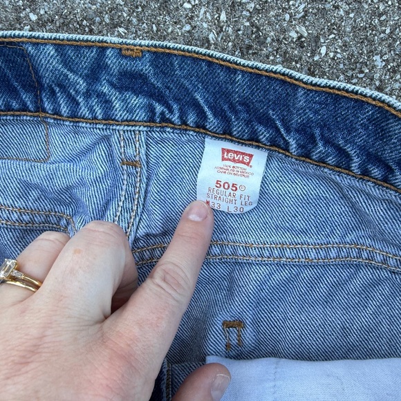 Levi’s 90s Vintage 505 Regular Fit Straight Leg Orange Tab Denim Jeans 33x30 Men - Picture 5 of 9
